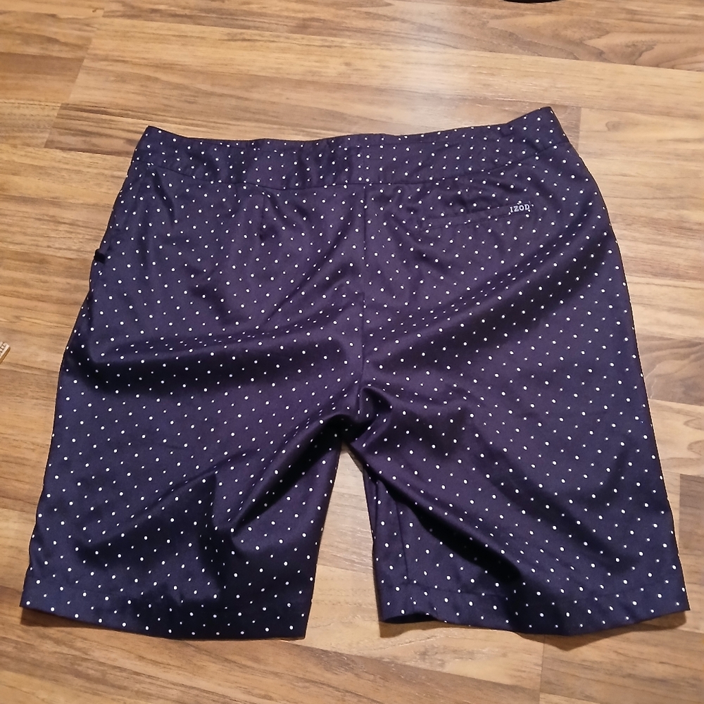 Izod Golf Woman's Size 14 Dark Blue Polka Dot Shorts - Picture 7 of 7